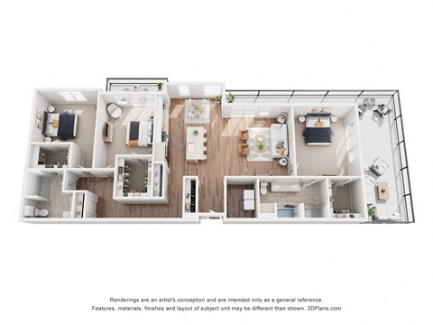 Floor plan for 3 beds, 2 baths, 1870 sqft